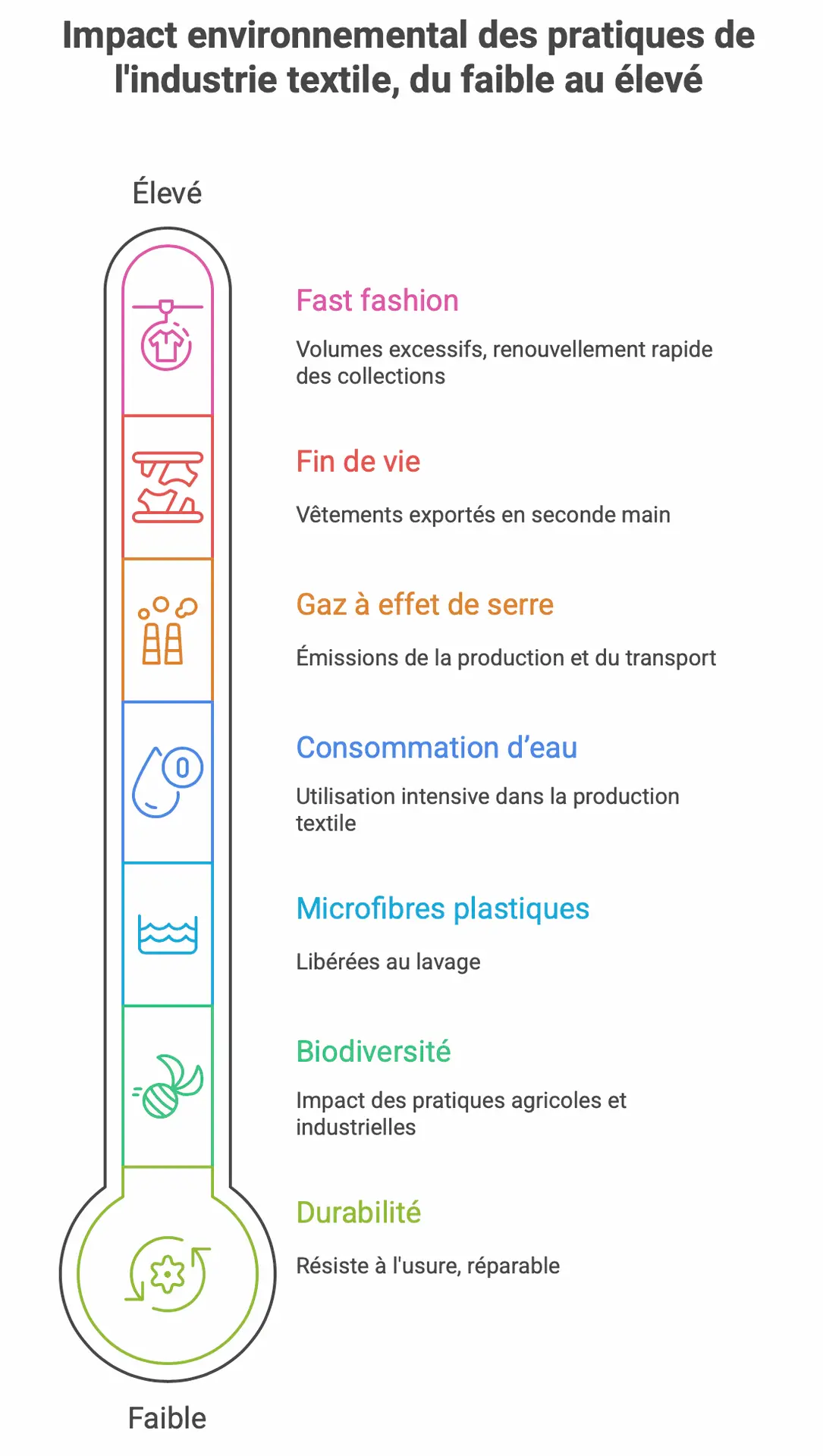 Impact environnemental des pratiques de l'industrie textile